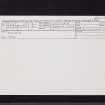 Holehouse, NT00NE 27, Ordnance Survey index card, Recto