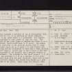 Craigluscar, NT09SE 1, Ordnance Survey index card, page number 1, Recto