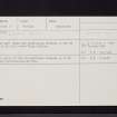 Drumelzier, NT13SW 41, Ordnance Survey index card, Recto