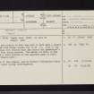 Dundas Castle, Chapel Acre, NT17NW 7, Ordnance Survey index card, page number 1, Recto