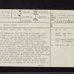 Cousland Castle, NT36NE 9, Ordnance Survey index card, page number 1, Recto