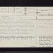 Stonefieldhill, NT36SW 11, Ordnance Survey index card, page number 1, Recto