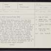 Preston Tower, NT37SE 3, Ordnance Survey index card, page number 1, Recto