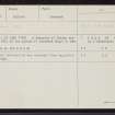 Inveresk Lodge, Musselburgh, NT37SW 38, Ordnance Survey index card, Recto