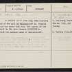 Ballencrieff, NT47NE 10, Ordnance Survey index card, page number 1, Recto