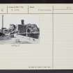 Dunbar Castle, NT67NE 8, Ordnance Survey index card, Recto
