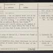 Dunbar, Old Harbour, NT67NE 18, Ordnance Survey index card, page number 1, Recto