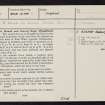 Haughhead Kip, NT72NW 15, Ordnance Survey index card, page number 1, Recto