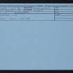 Haughhead Kip, NT72NW 15, Ordnance Survey index card, Recto