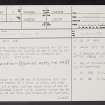 Hardacres Hill, NT74SW 8, Ordnance Survey index card, page number 1, Recto