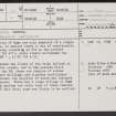 Hume, General, NT74SW 10, Ordnance Survey index card, page number 1, Recto