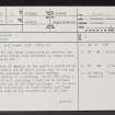 Bowshiel, NT76NE 9, Ordnance Survey index card, page number 1, Recto