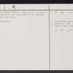 Bowshiel, NT76NE 9, Ordnance Survey index card, page number 2, Verso