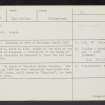 Dunglass House, NT77SE 7, Ordnance Survey index card, Recto