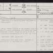 Glen Cottage, NT77SW 2, Ordnance Survey index card, page number 1, Recto