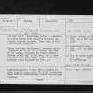 Ravenstone Castle, NX44SW 10, Ordnance Survey index card, page number 1, Recto