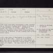 Wallace's Putting Stone, Raeberry Hill, NX74SW 2, Ordnance Survey index card, page number 1, Recto