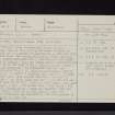 Craighaugh, Hislop's Grave, NY29NW 3, Ordnance Survey index card, page number 1, Recto
