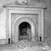 Interior.
Room over entrance hall, detail of fireplace.