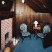 Interior. View of East House stair hall showing fireplace