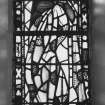 Interior. Chancel stained glass windows by Morris and Gertrude Alice Meredith Williams c.1923 detail of Virgin Mary