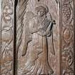 Interior. Pulpit panel detail carved by Helen Wilson c.1920
