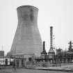 View of concrete cooling tower.