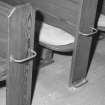 Interior.
Preaching auditorium, detail of pews.