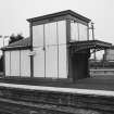 Stirling railway station. View of lift on platform 10.