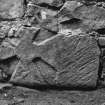 Detail of consecration cross built into W wall.