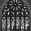 Interior. N stained glass window above organ by J Ballantine & Co 1868 Life of Our Lord