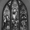 Interior. W transept stained glass window by Powell Bros 1884 The Ascension