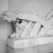 Interior. Detail of marble sculpture showing plough