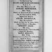 Interior. Detail of memorial tablet to "Major James Glencairn Burns"