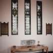 Interior. Tower porch. Stained glass. Detail.