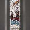 Interior. Nave S wall John Davidson, shipmaster and pilot Memorial window of Christ Stilling the Sea c.1930