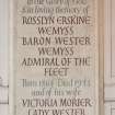 Interior. Detail of memorial to Baron and Lady Wester Wemyss
