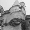 Fyvie Castle. Detail of corbel courses on facade.