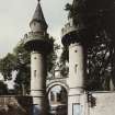 Aberdeen, 51 College Bounds, Powis Lodge Gates.
View of turreted gateway to University from North-East.