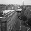 Broadford Mills: Elevated view from SSE of main part of Broadford Works (NJ90NW 125.00) from roof of 'bastille' warehouse on S side of Maberly Street