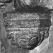 Aberdeen, North and East Church of St Nicholas, Crypt, interior
Detail of carved corbel in North East corner of South compartment.