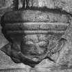 Aberdeen, North and East Church of St Nicholas, Crypt, interior
Detail of carved head South corbel of transverse rib of apse.