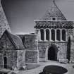 Iona, Iona Abbey.
View of West front.