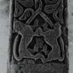 Medieval Cross, Kilchoman Church.
View of face A, lower part of shaft.