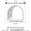 Publication drawing. Lochgoilhead Parish Church tomb-recess, plan and elevation.
