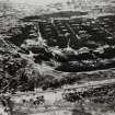 Oblique aerial view of Ardeer, Blackpowder Works, showing Corning House after an explosion in 1962.  Also visible are the long ranges of the Incorporating Houses in the background.