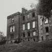 Glasgow, Castlemilk House.
View from South of East facade in derelict state.