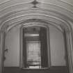 Glasgow, Castlemilk House, interior.
View of vaulted entrance hall and internal doorway.