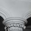 Glasgow, 119-125 Cowcaddens Street, former College of Weaving, interior.
General view of column capital in former lecture hall on first floor.