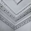 Glasgow, 11-12 Claremont Terrace, interior.
Detail of cornice and frieze, in South-West apartment on the first floor.